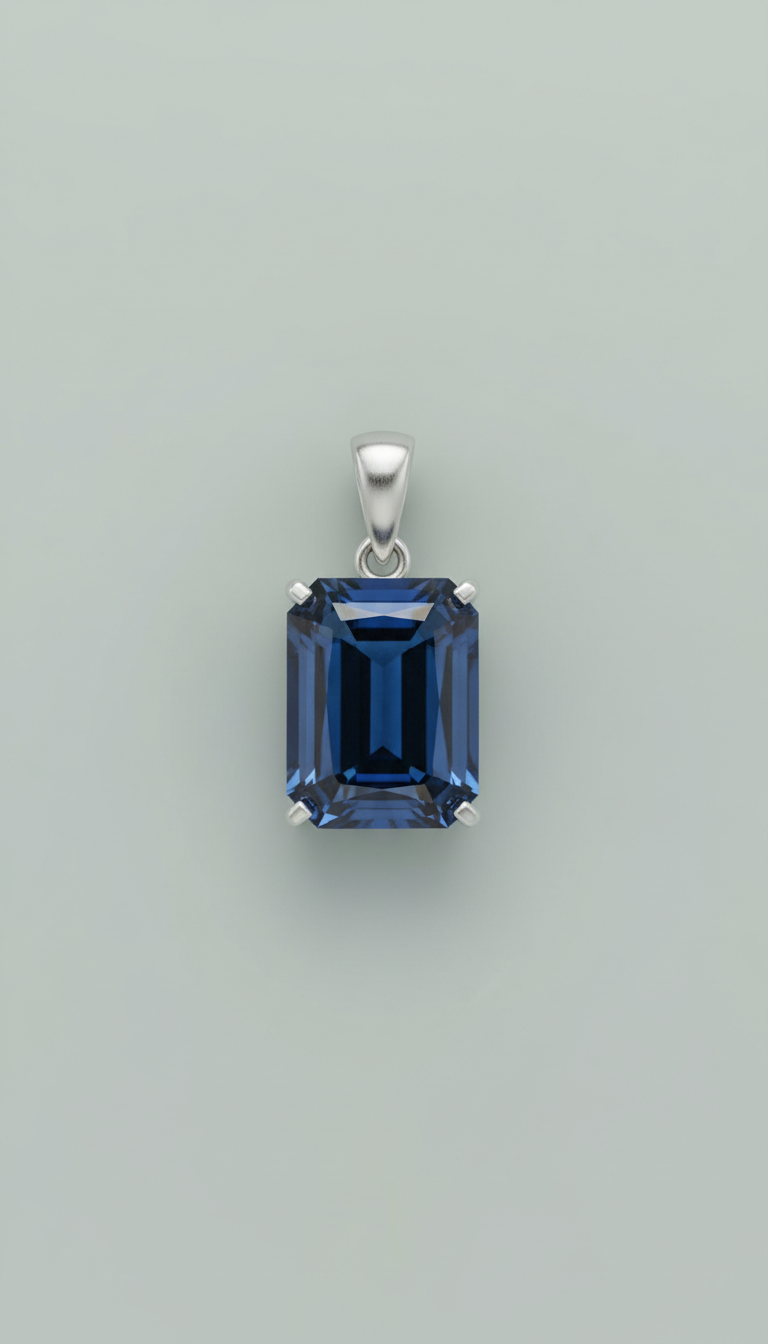 Emerald-Cut Sapphire Pendant