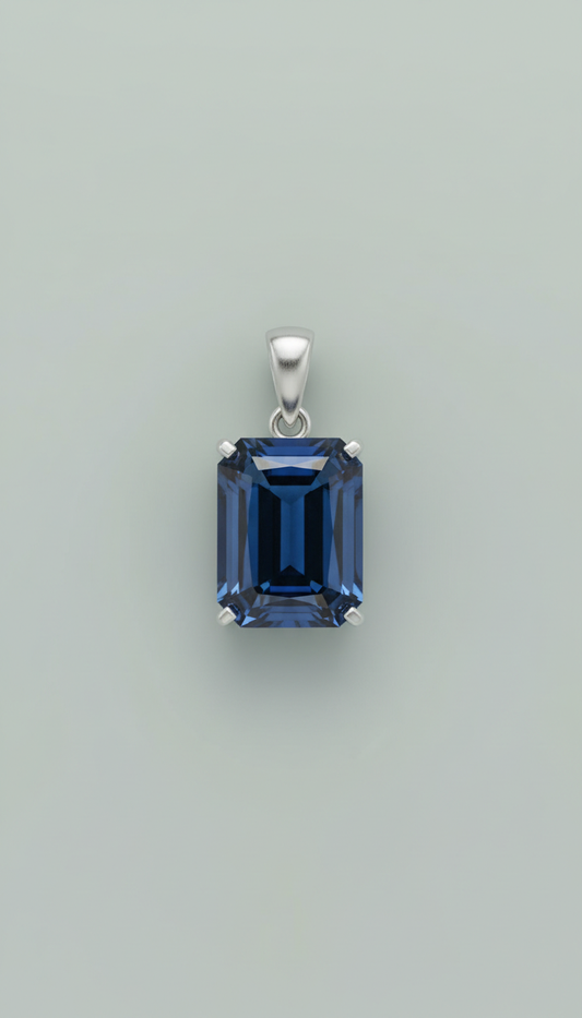 Emerald-Cut Sapphire Pendant