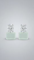 Oval Diamond Stud Earrings